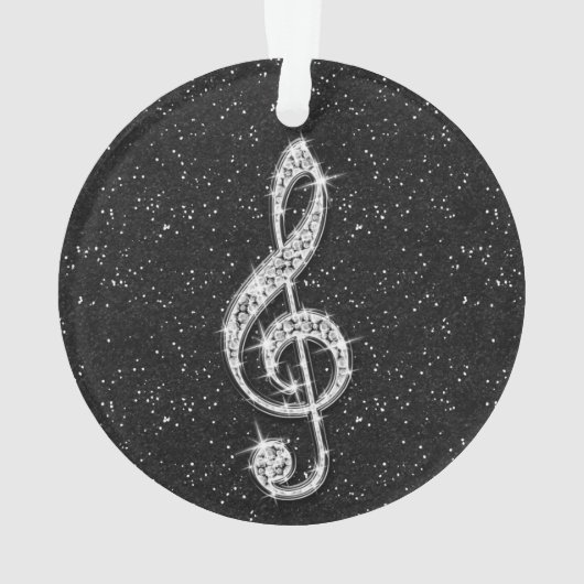 Aangepaste Glitzy Sparkly Diamond Music Note Ornament (achterkant)