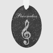 Aangepaste Glitzy Sparkly Diamond Music Note Ornament (voorkant)