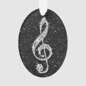 Aangepaste Glitzy Sparkly Diamond Music Note Ornament (achterkant)