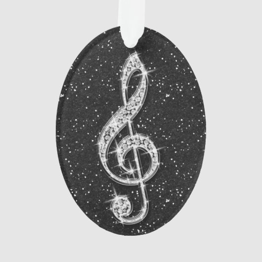 Aangepaste Glitzy Sparkly Diamond Music Note Ornament (achterkant)