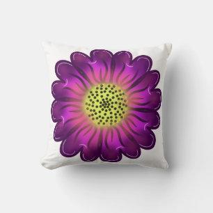 Aangepaste gloeiende neon paarse en roze dahlia bl kussen