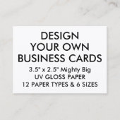 Aangepaste GLOSS 3,5-inch x2,5-inch Visitekaartjes (Voorkant)