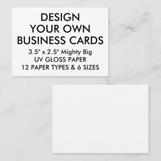 Aangepaste GLOSS 3,5-inch x2,5-inch Visitekaartjes (Voorkant / Achterkant)