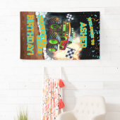 Aangepaste Glowende Oranje Monstertruck Jongens Ve Spandoek (Insitu)