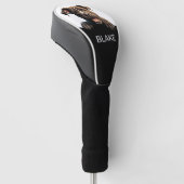 Aangepaste glurende Pibull-hond Minimalistische na Golfheadcover (Schuin)