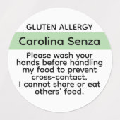 Aangepaste Gluten Allergie Stickers Kinder Lunch V (Design 2)