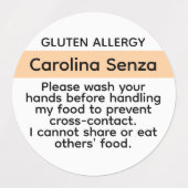 Aangepaste Gluten Allergie Stickers Kinder Lunch V (Design 1)