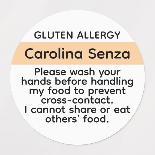 Aangepaste Gluten Allergie Stickers Kinder Lunch V (Design 1)