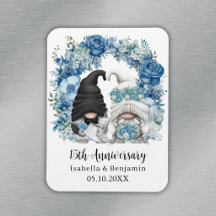 Aangepaste Gnome Blauwe Bloemen 15e Huwelijksverja