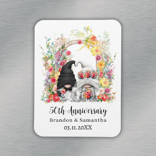 Aangepaste Gnome Bloemboog 50ste Huwelijksverjaard Magneet