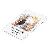 Aangepaste Gnome Bloemenboog 10e bruiloft Jubileum Magneet (Linkerzijde)