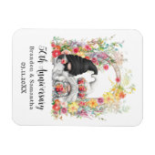 Aangepaste Gnome Bloemenboog 50ste bruiloft Jubile Magneet (Horizontaal)