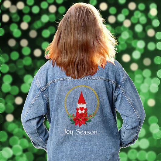 Aangepaste Gnome en Bewerkbare Tekst Denim Jacket