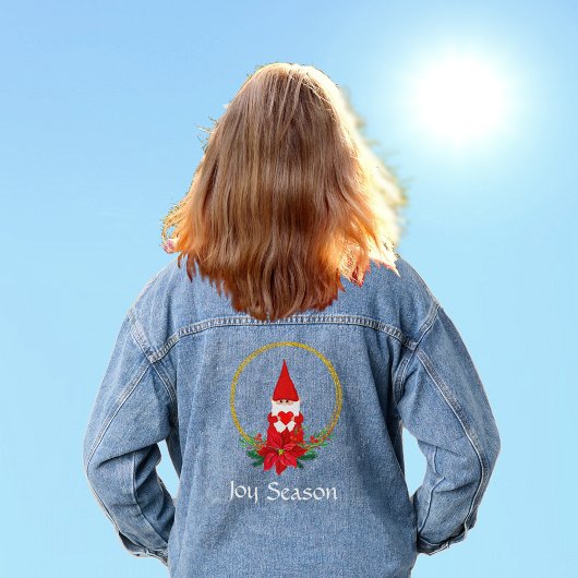 Aangepaste Gnome en Bewerkbare Tekst Denim Jacket