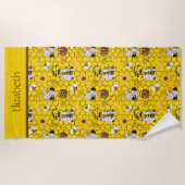 Aangepaste gnomen die honinggeel maken strandlaken (Voorkant)