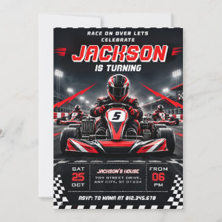 Aangepaste Go Kart Verjaardag Kaart
