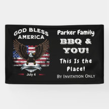 Aangepaste God Bless America 4 juli-banner