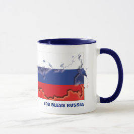 Aangepaste GOD BLESS RUSSIA-vlag Mok