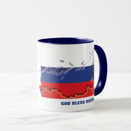Aangepaste GOD BLESS RUSSIA-vlag Mok (Voorkant rechts)