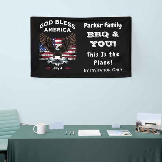 Aangepaste God zegene Amerika 4 van juli Banner (Beurs)
