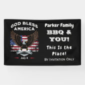 Aangepaste God zegene Amerika 4 van juli Banner (Horizontaal)