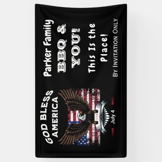 Aangepaste God zegene Amerika 4 van juli Banner (Verticaal)