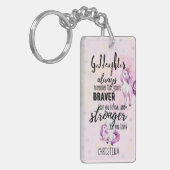 Aangepaste GODDAUGHTER Motivatie Quote Pink Unicor Sleutelhanger (Voorkant Links)