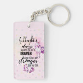 Aangepaste GODDAUGHTER Motivatie Quote Pink Unicor Sleutelhanger (achterkant)