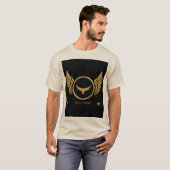 Aangepaste goed gedaan Tekst Eagle Afbeelding Zand T-shirt (Voorkant volledig)