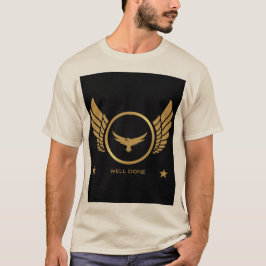Aangepaste goed gedaan Tekst Eagle Afbeelding Zand T-shirt
