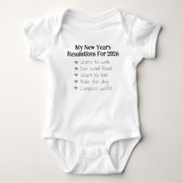 Aangepaste goede voornemens voor nieuwjaar, unisex romper