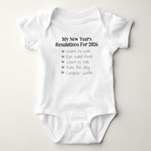 Aangepaste goede voornemens voor nieuwjaar, unisex romper