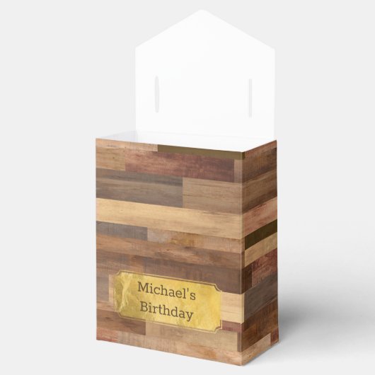 Aangepaste Gold Accents voor houten hout Bedankdoosjes (Geopend)