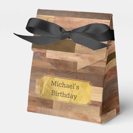 Aangepaste Gold Accents voor houten hout Bedankdoosjes (Voorkant Zijde)