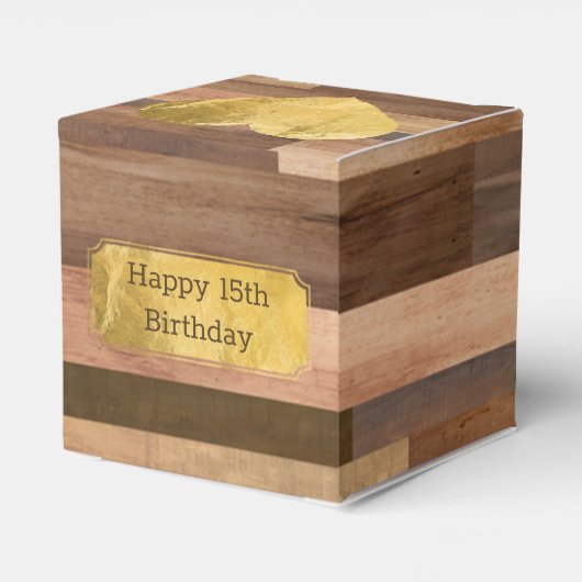 Aangepaste Gold-accessoires voor houten hout Bedankdoosjes (Achterkant)