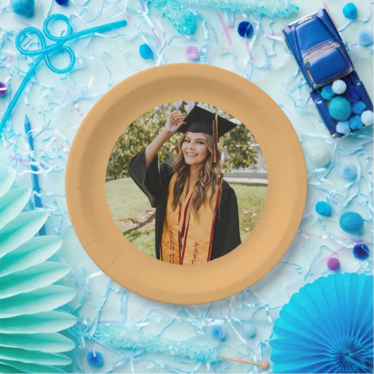 Aangepaste Gold Afstuderen Stole Foto Papieren Bordje (Feest)