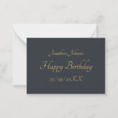 Aangepaste Gold Birthday Flat Note Kaart Notitiekaartje (Voorkant)