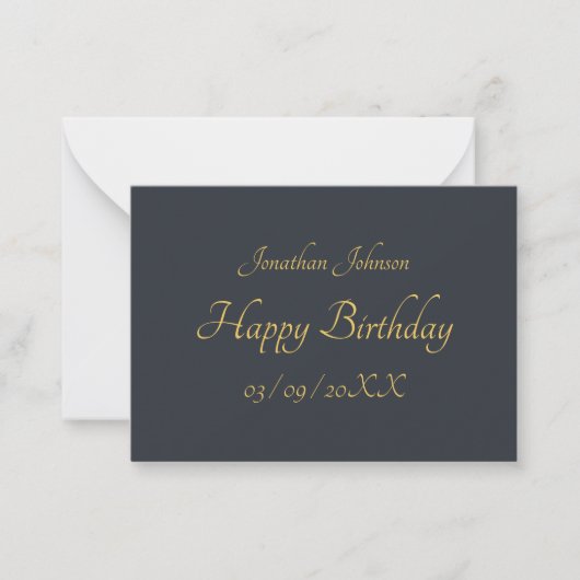 Aangepaste Gold Birthday Flat Note Kaart Notitiekaartje (Voorkant)