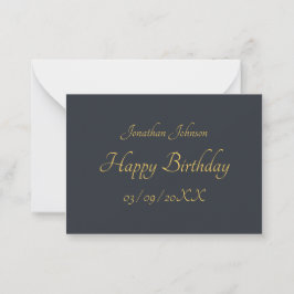 Aangepaste Gold Birthday Flat Note Kaart Notitiekaartje