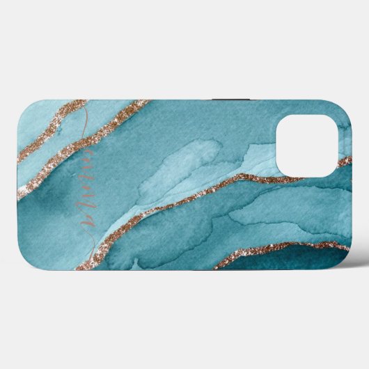 Aangepaste Gold Blauwgroen blauwe mobiele telefoon Case-Mate iPhone Case (Achterkant (horizontaal))
