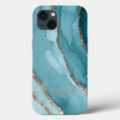 Aangepaste Gold Blauwgroen blauwe mobiele telefoon Case-Mate iPhone Case (Achterkant)