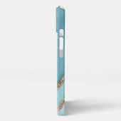 Aangepaste Gold Blauwgroen blauwe mobiele telefoon iPhone Hoesje (Linkerkant)