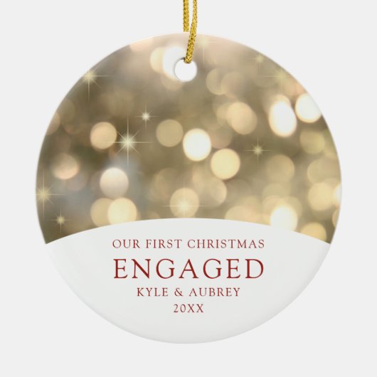 Aangepaste Gold Bokeh-lampjes in combinatie met ee Keramisch Ornament (Voorkant)