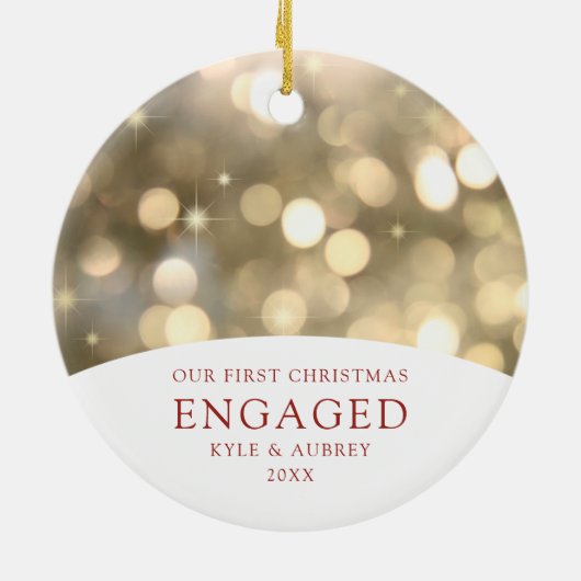 Aangepaste Gold Bokeh-lampjes in combinatie met ee Keramisch Ornament (Achterkant)