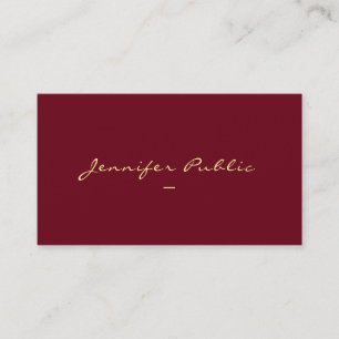 Aangepaste Gold Color Typography Script-Sjabloon Visitekaartje