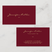 Aangepaste Gold Color Typography Script-Sjabloon Visitekaartje (Voorkant / Achterkant)