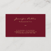 Aangepaste Gold Color Typography Script-Sjabloon Visitekaartje (Achterkant)