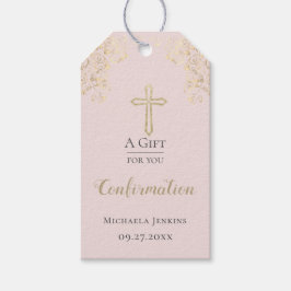 Aangepaste Gold Cross-bevestiging Cadeaulabel