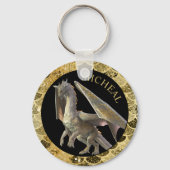 Aangepaste Gold Dragon Sleutelhanger (Voorkant)