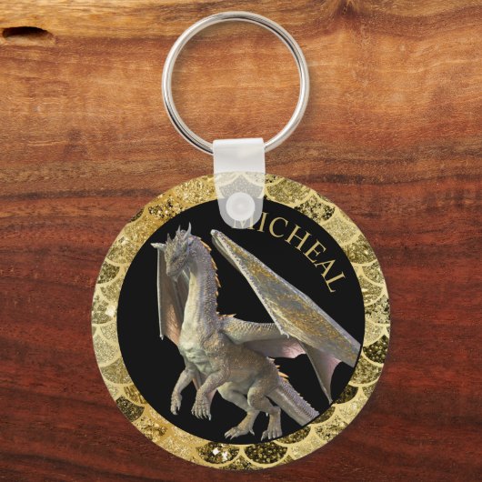 Aangepaste Gold Dragon Sleutelhanger (Voorkant)
